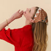 Lele Sadoughi HEADBANDS CARAMEL CHEVRON JACKIE CROCHET HANKERCHIEF HEADBAND