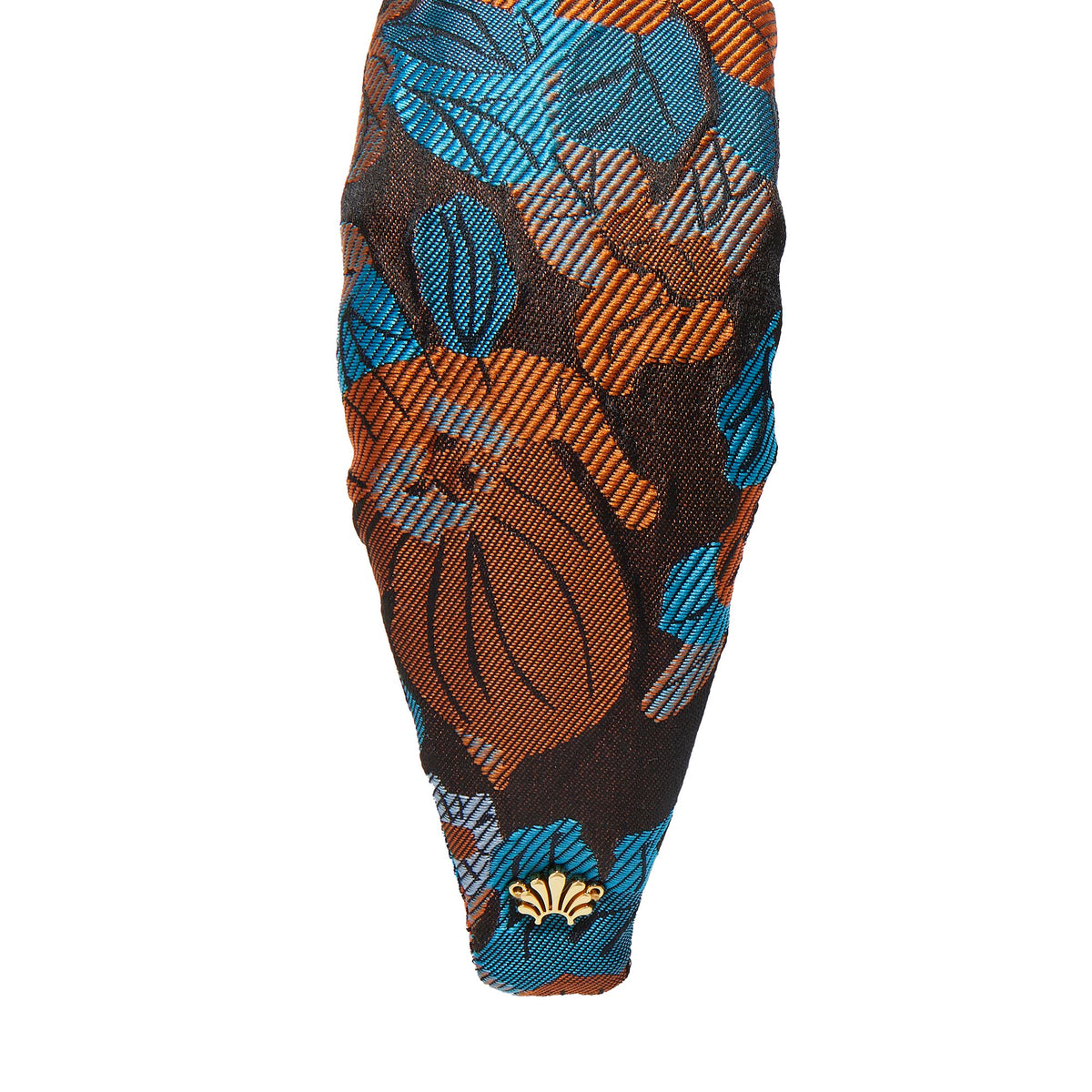 Lele Sadoughi HEADBANDS CARAMEL PATINA KNOTTED FLORAL JACQUARD HEADBAND