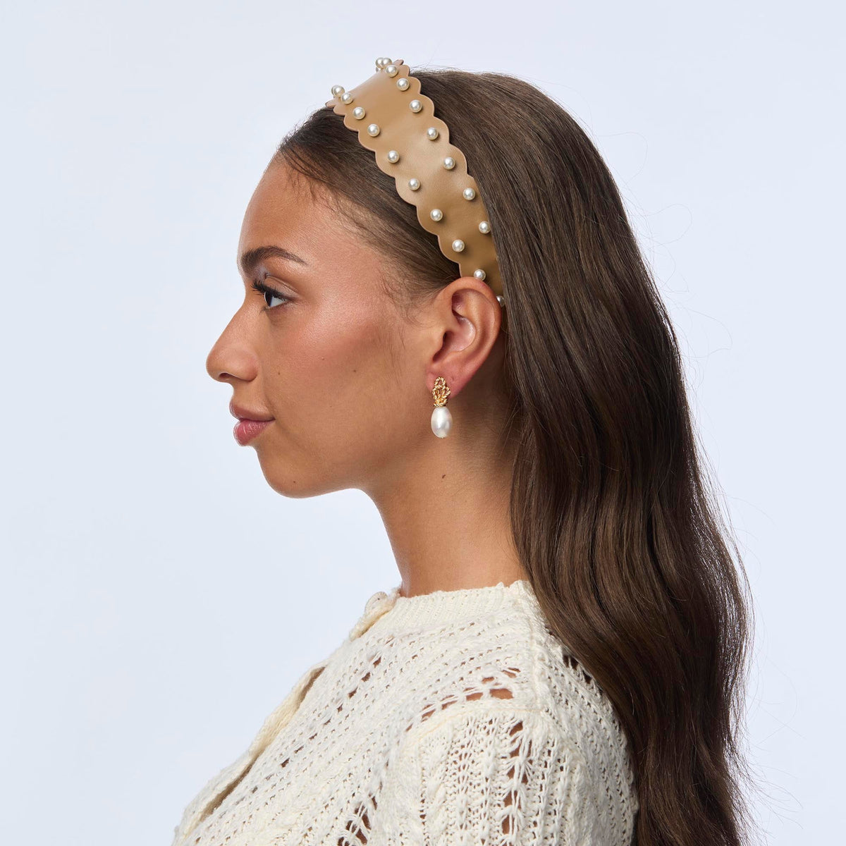 Lele Sadoughi HEADBANDS CARAMEL WAVY BESSETTE HEADBAND