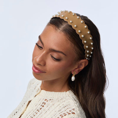 Lele Sadoughi HEADBANDS CARAMEL WAVY BESSETTE HEADBAND