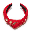 LELE SADOUGHI HEADBANDS CARDINAL RED CHI OMEGA KNOTTED HEADBAND