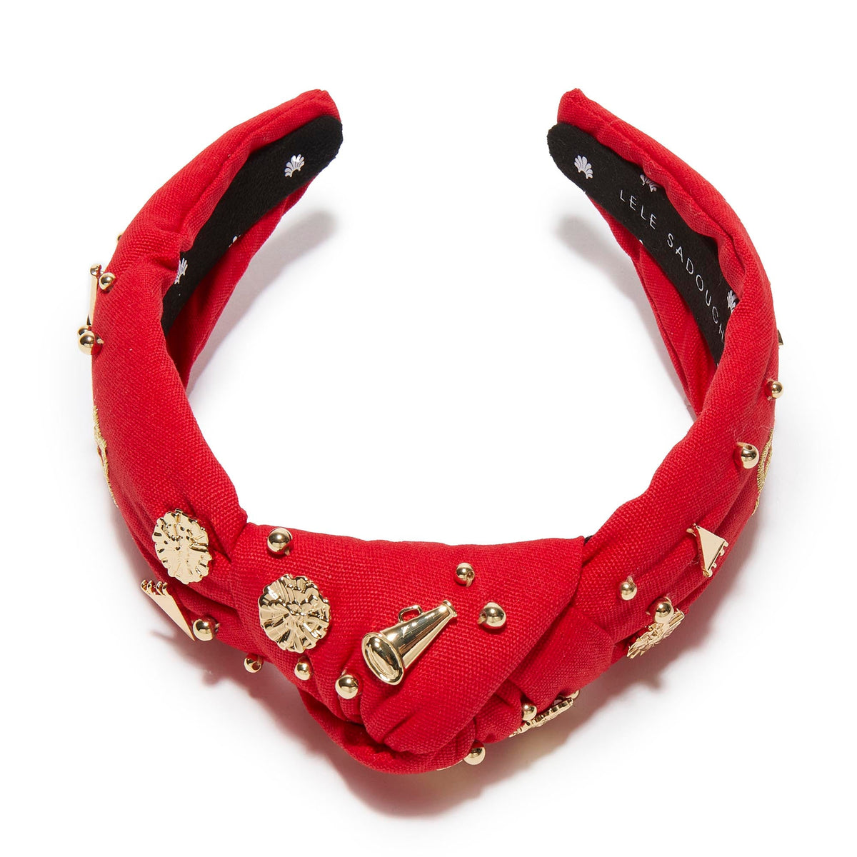 LELE SADOUGHI HEADBANDS CARDINAL RED CHI OMEGA KNOTTED HEADBAND