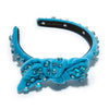 Lele Sadoughi HEADBANDS CATERPILLAR BLUE ALICE BOW EMBELLISHED HEADBAND
