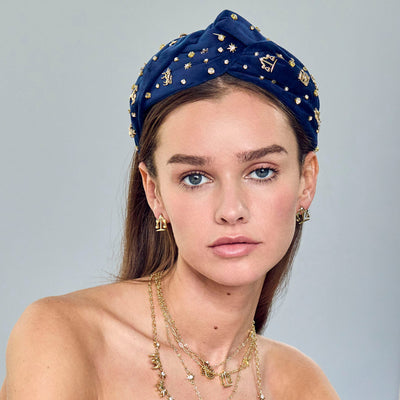 Lele Sadoughi HEADBANDS CELESTIAL BLUE GRETA ZODIAC SKY HEADBAND