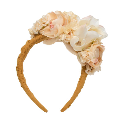 Lele Sadoughi HEADBANDS CHAMPAGNE ROSE FLORAL BOUQUET HEADBAND