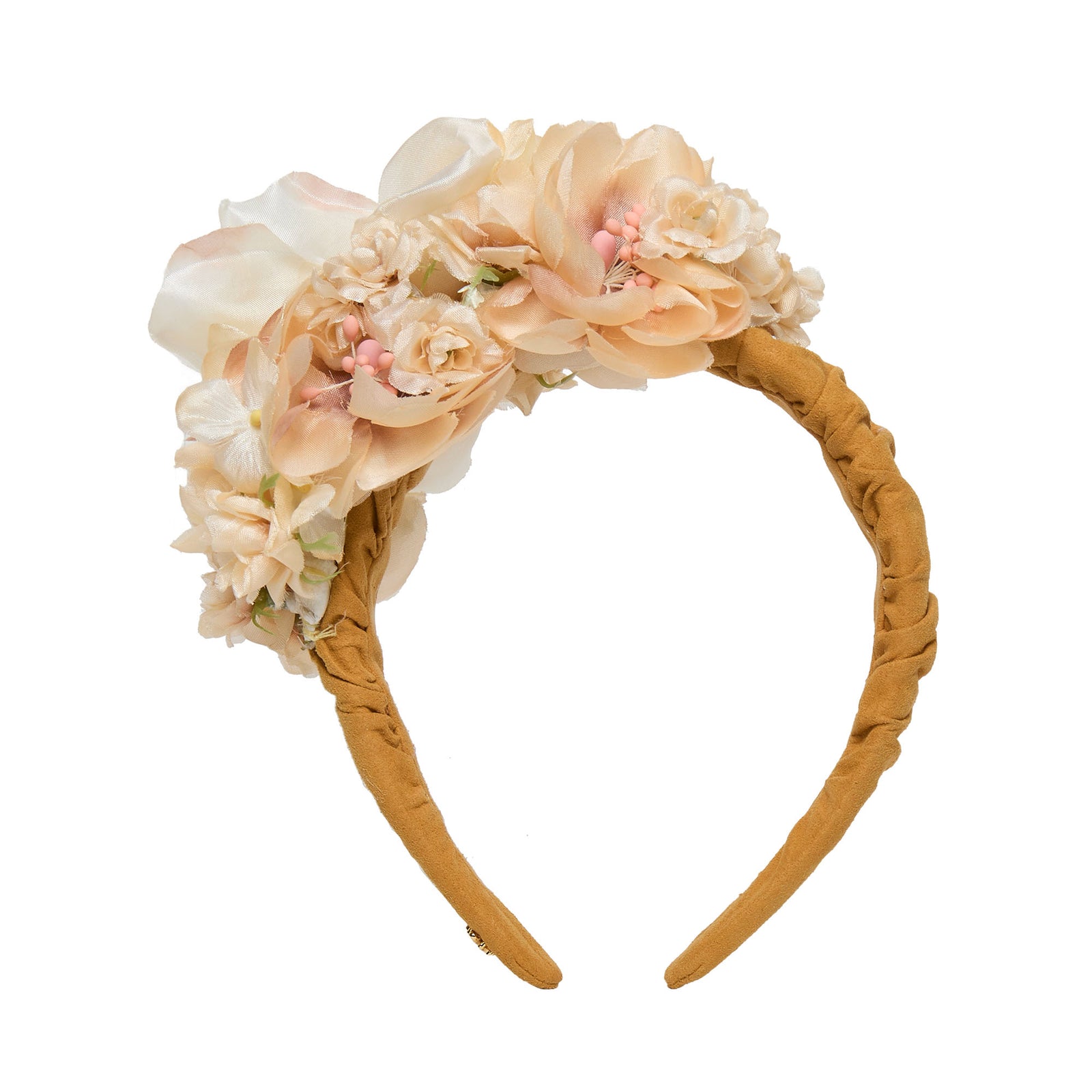 Lele Sadoughi HEADBANDS CHAMPAGNE ROSE FLORAL BOUQUET HEADBAND