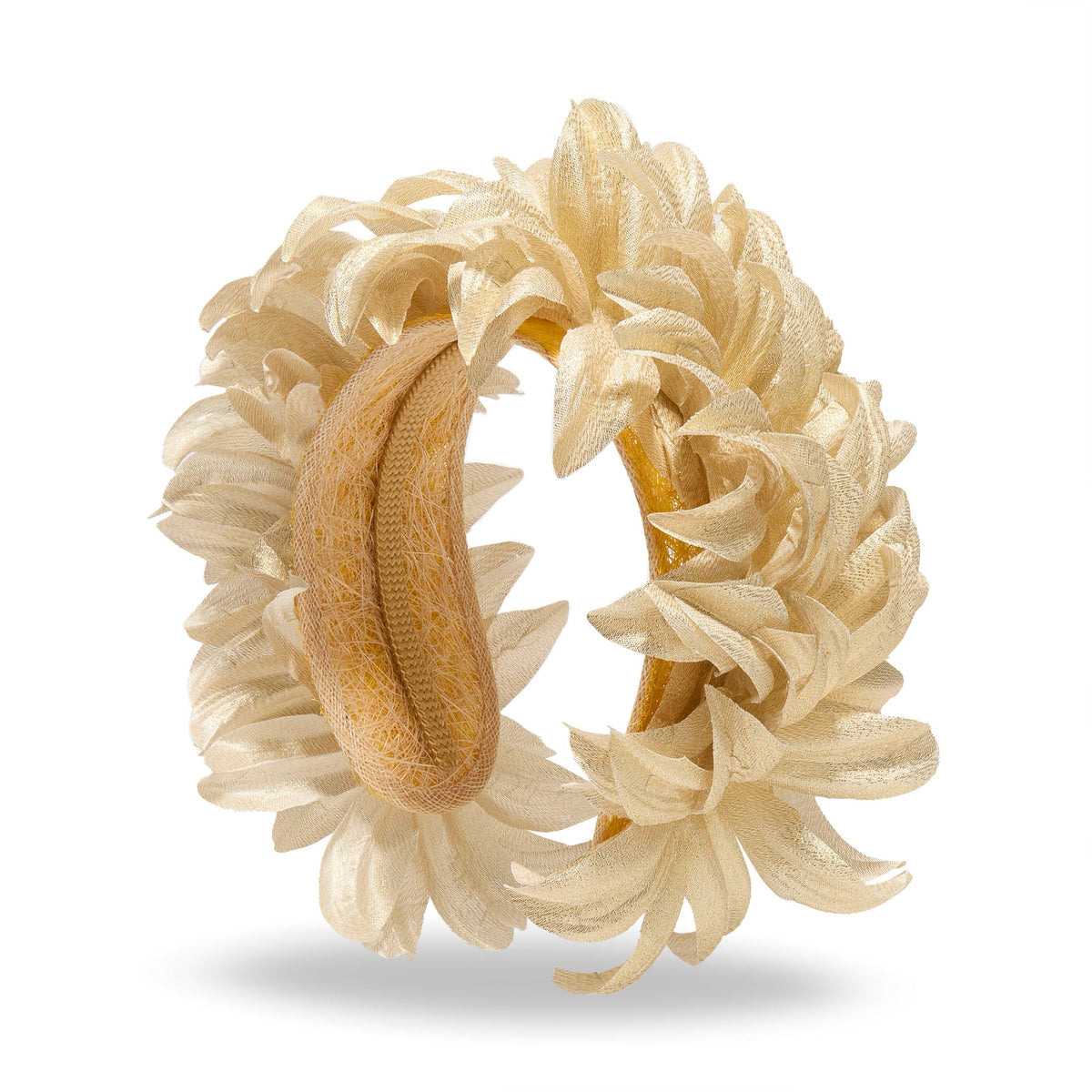 Lele Sadoughi HEADBANDS CHAMPAGNE SILK FLAPPER HEADBAND