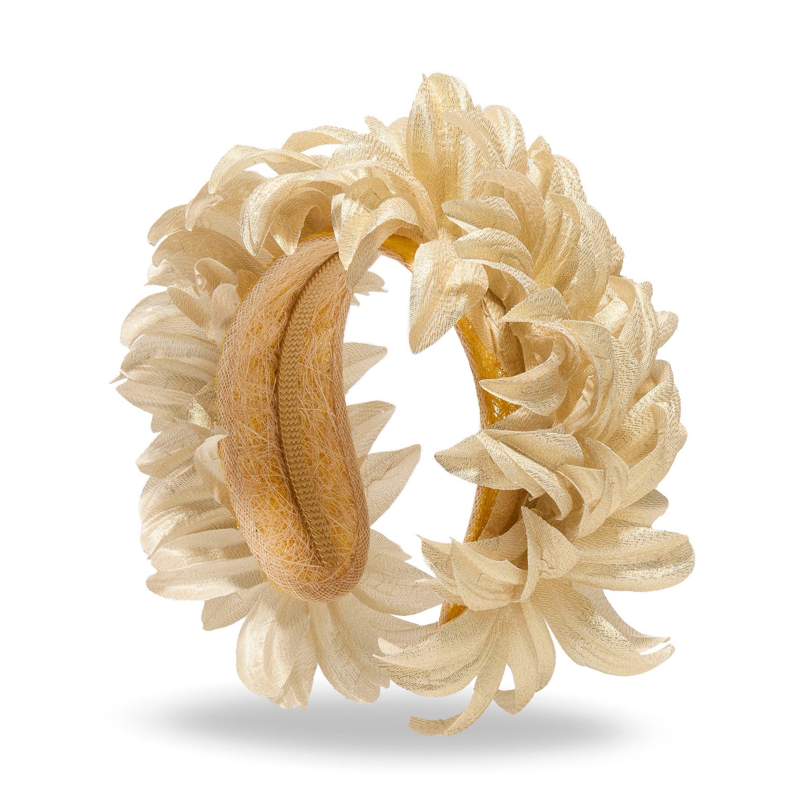 Lele Sadoughi HEADBANDS CHAMPAGNE SILK FLAPPER HEADBAND