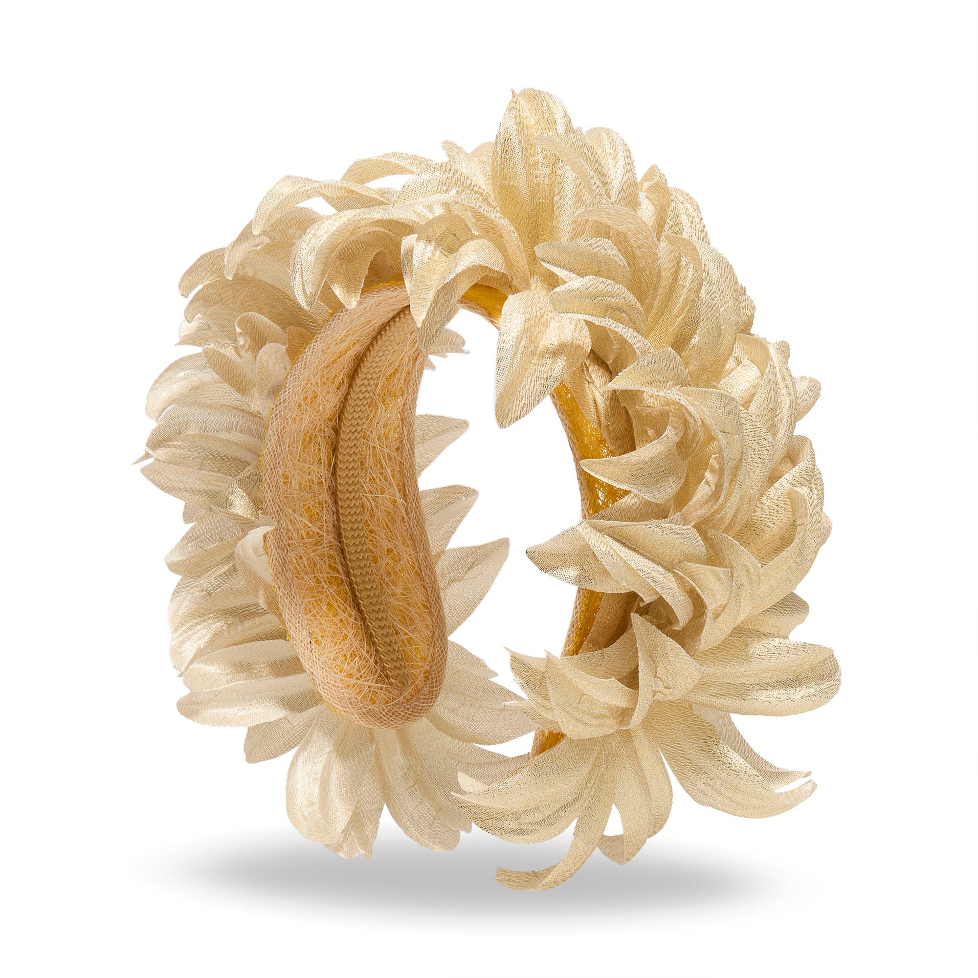 Lele Sadoughi HEADBANDS CHAMPAGNE SILK FLAPPER HEADBAND