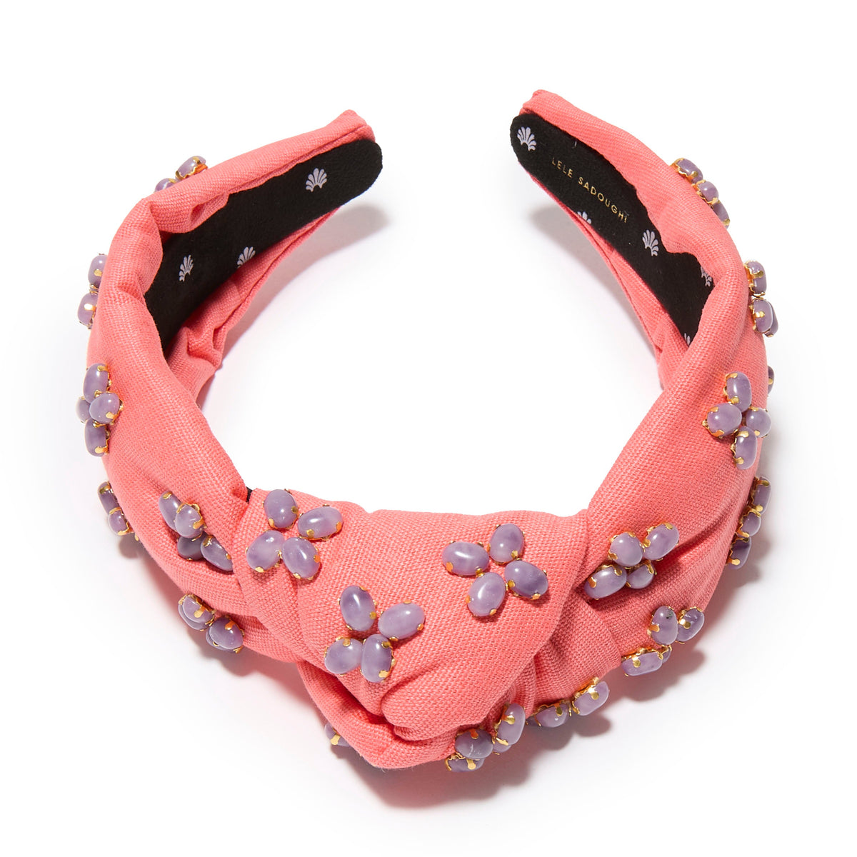 Lele Sadoughi HEADBANDS CORAL KNOTTED EMBELLISHED STONE HEADBAND