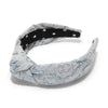 Lele Sadoughi HEADBANDS CORNFLOWER BLUE KNOTTED DAMASK BROCADE HEADBAND