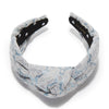 Lele Sadoughi HEADBANDS CORNFLOWER BLUE KNOTTED DAMASK BROCADE HEADBAND