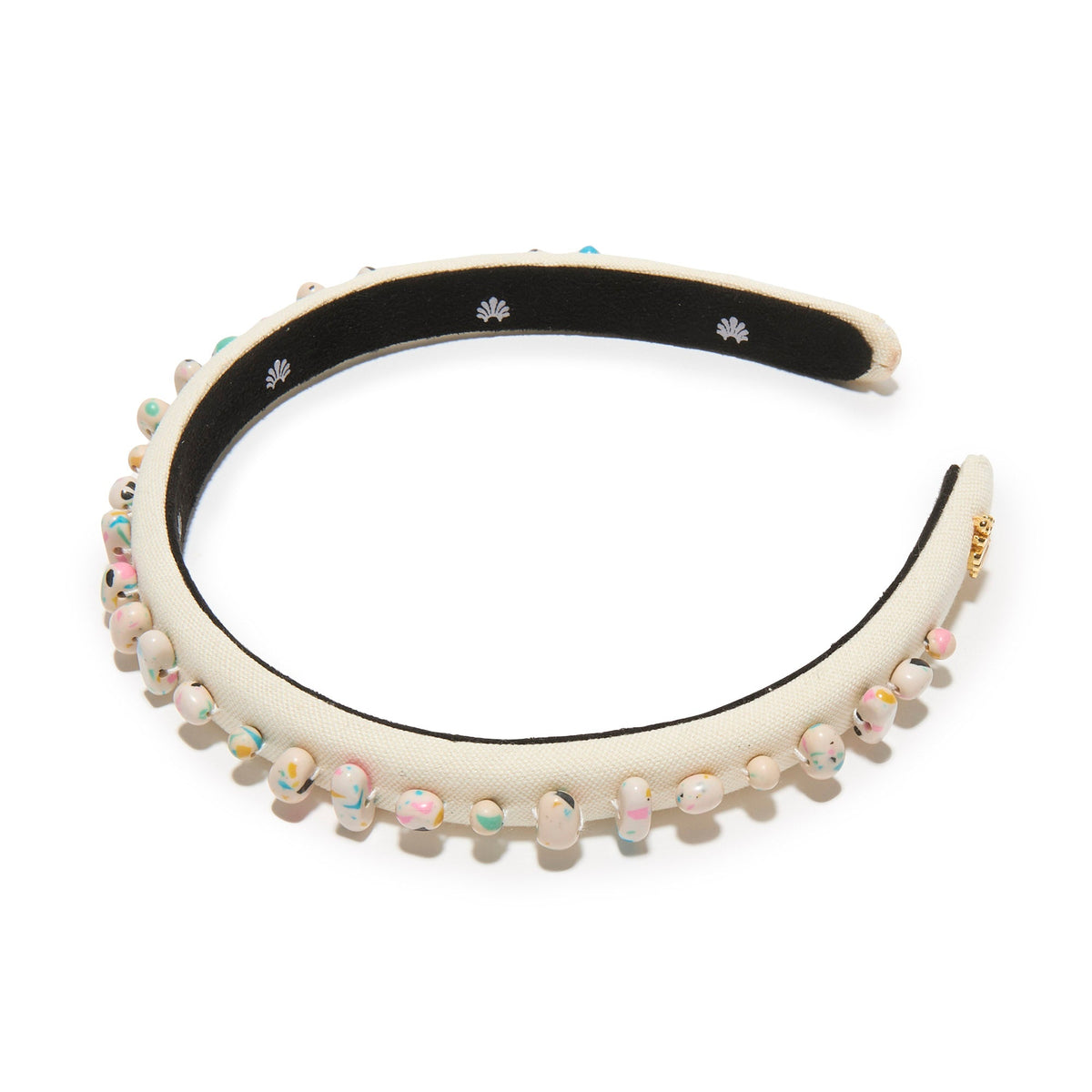 Lele Sadoughi HEADBANDS CREAM TERRAZZO GIGI EMBELLISHED  HEADBAND