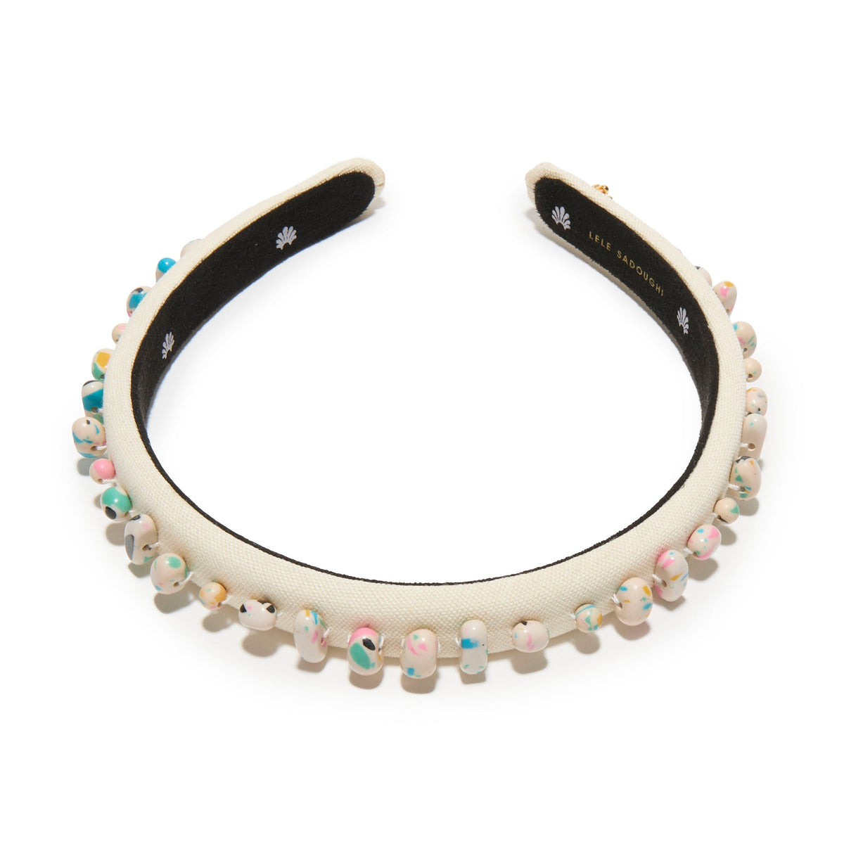 Lele Sadoughi HEADBANDS CREAM TERRAZZO GIGI EMBELLISHED  HEADBAND