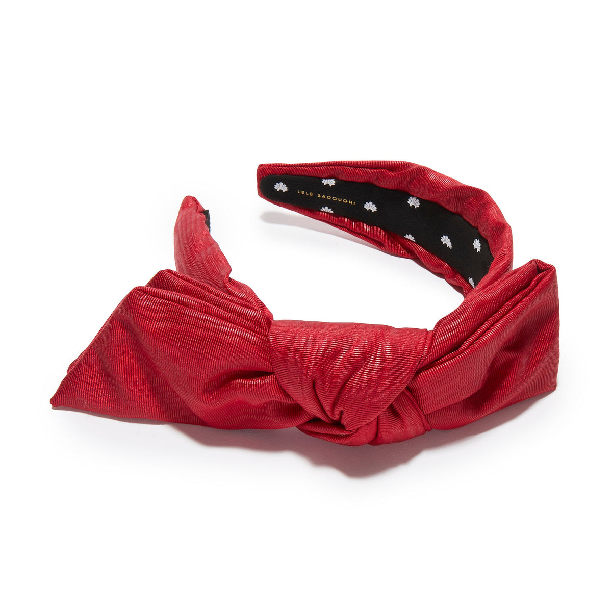 Lele Sadoughi HEADBANDS CRIMSON RED HOLLY MOIRE HEADBAND