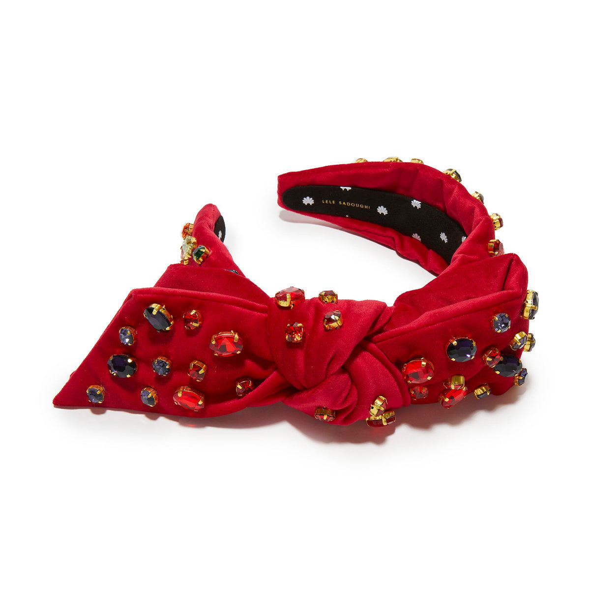 Lele Sadoughi HEADBANDS CRIMSON RED HOLLY OVAL CRYSTAL HEADBAND
