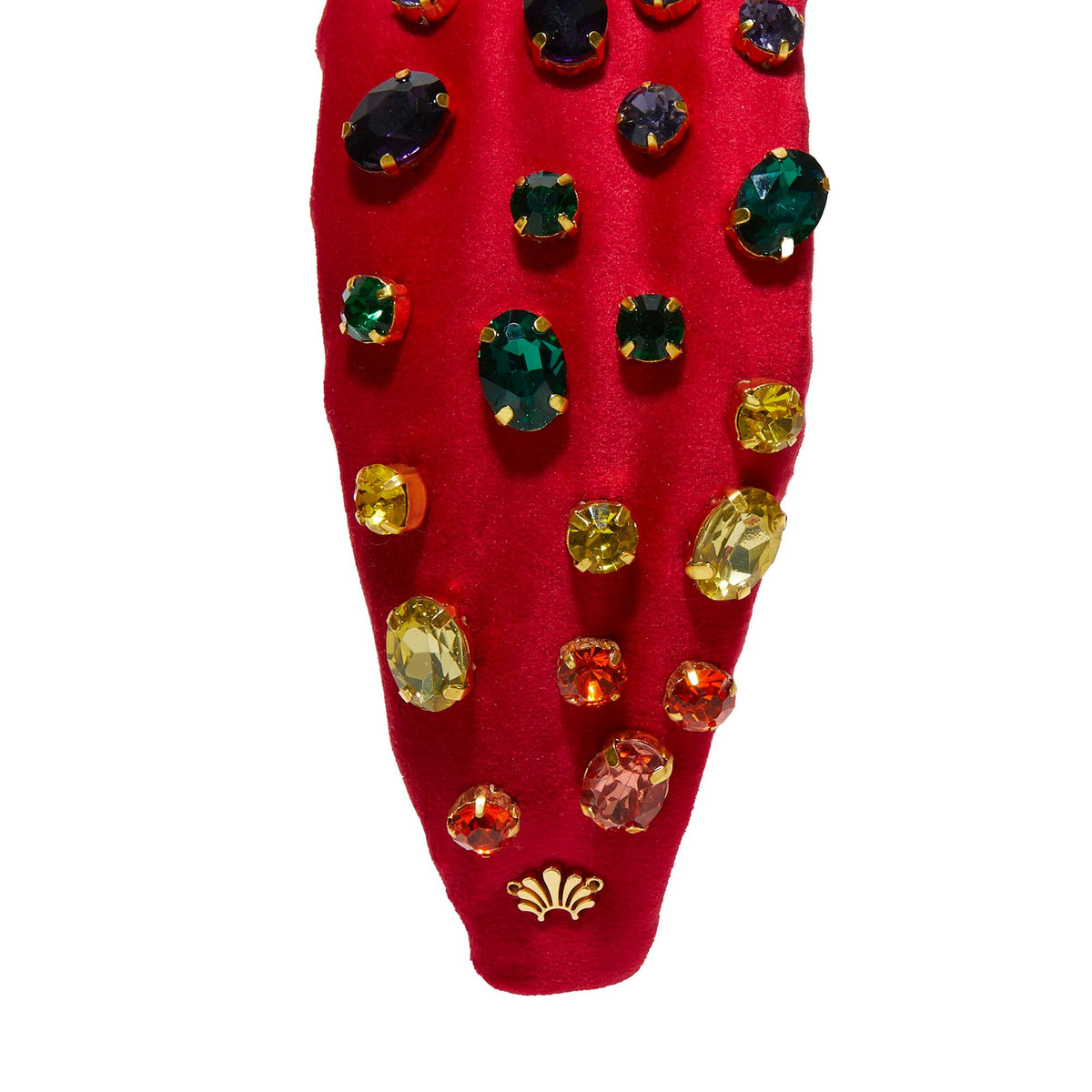 Lele Sadoughi HEADBANDS CRIMSON RED HOLLY OVAL CRYSTAL HEADBAND