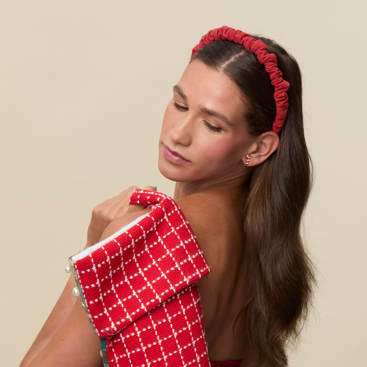 Lele Sadoughi HEADBANDS CRIMSON RED JESSIE SUEDE HEADBAND