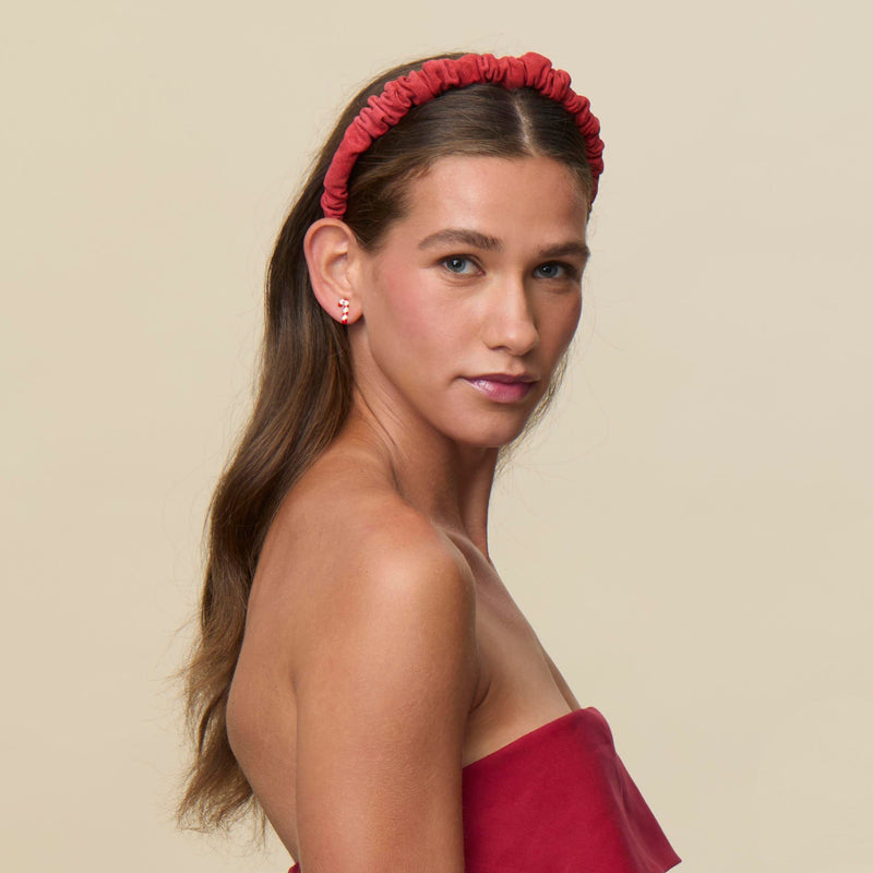 CRIMSON RED JESSIE SUEDE HEADBAND