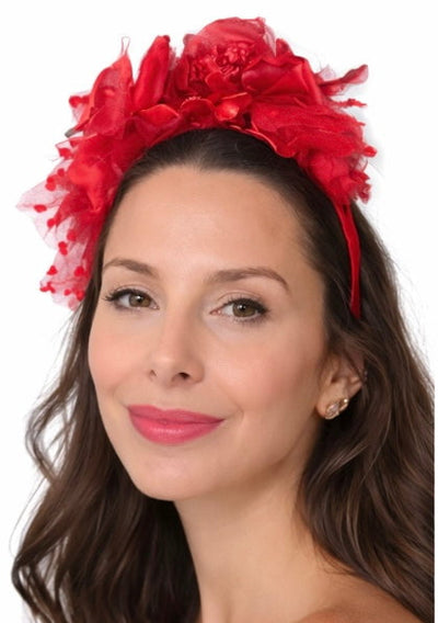 Lele Sadoughi HEADBANDS CRIMSON SWEETHEART FLORAL BRIGITTE HEADBAND