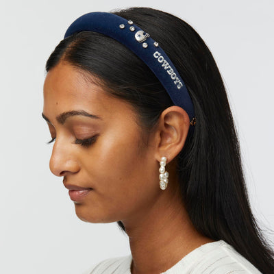Lele Sadoughi HEADBANDS DALLAS COWBOYS LELE X NFL NAVY BLUE CHARLOTTE HEADBAND