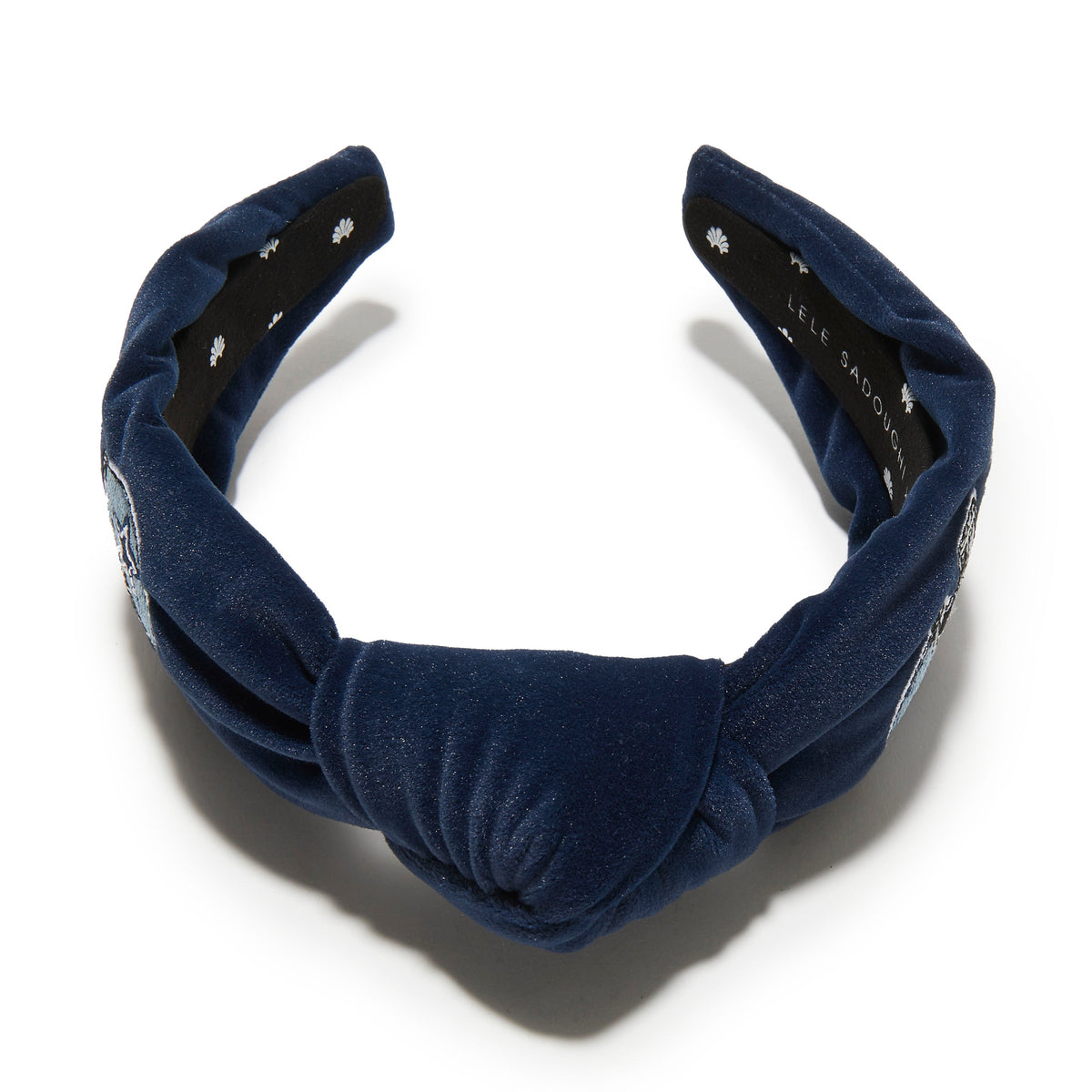 Lele Sadoughi HEADBANDS DALLAS COWBOYS LELE X NFL NAVY BLUE EMBROIDERED KNOTTED HEADBAND