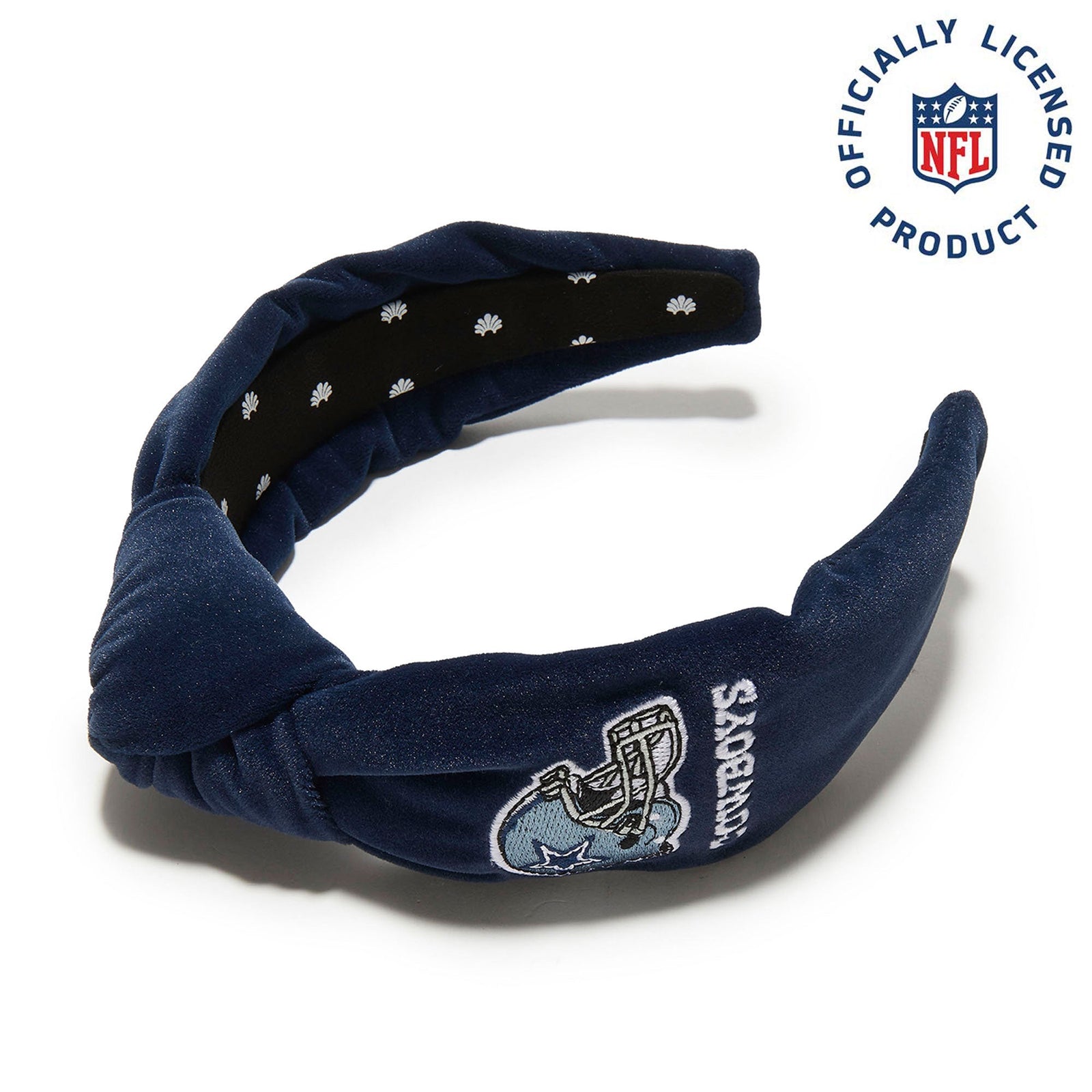 Lele Sadoughi HEADBANDS DALLAS COWBOYS LELE X NFL NAVY BLUE EMBROIDERED KNOTTED HEADBAND