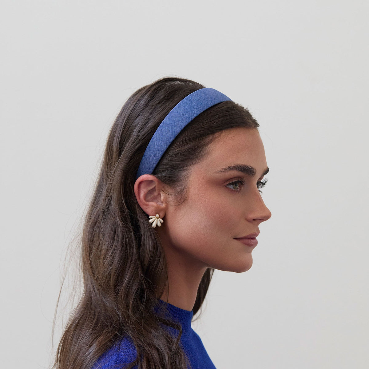 Lele Sadoughi HEADBANDS DARK WASH BESSETTE DENIM HEADBAND