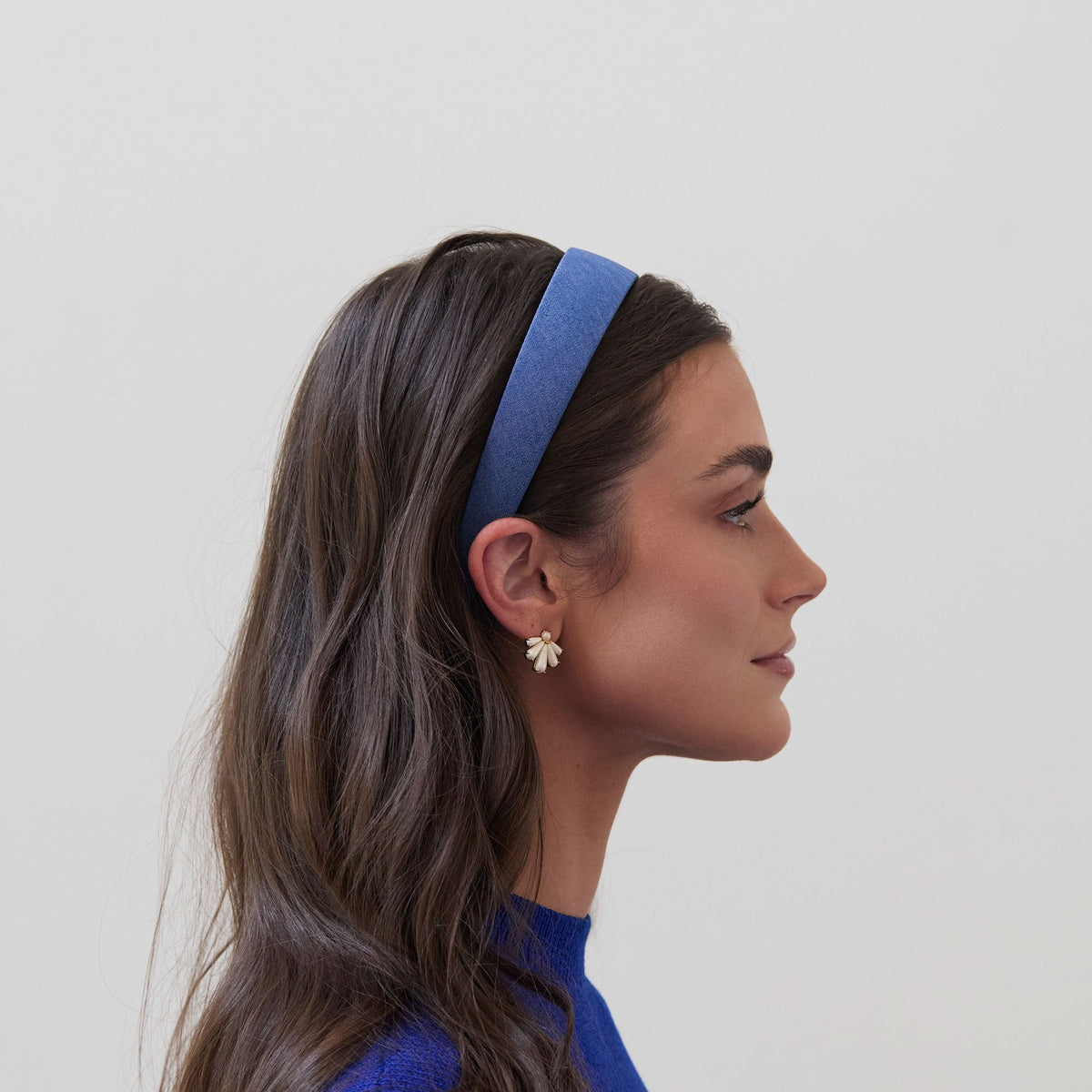 Lele Sadoughi HEADBANDS DARK WASH BESSETTE DENIM HEADBAND
