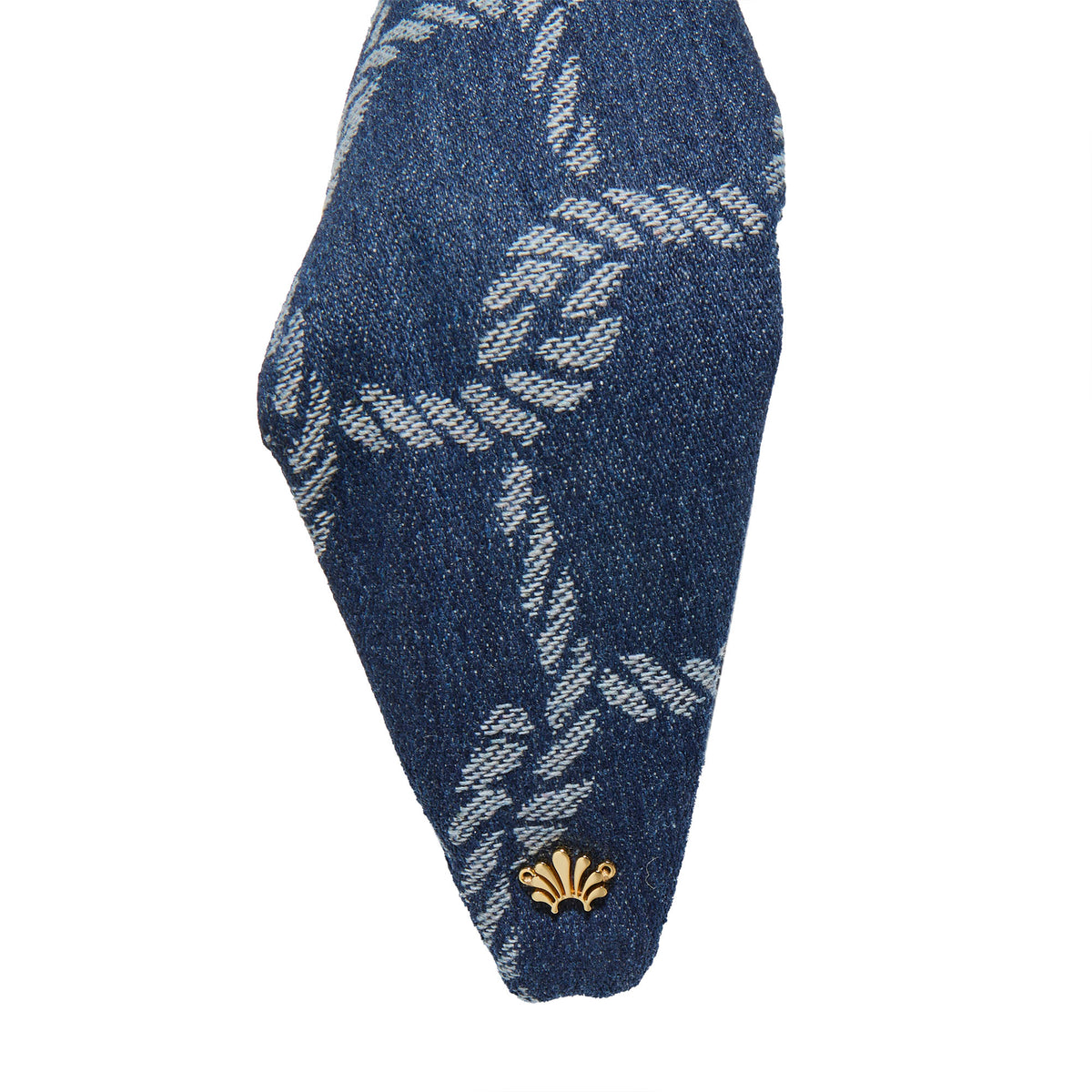 Lele Sadoughi HEADBANDS DARK WASH  GRETA NAUTICAL ROPE DENIM HEADBAND
