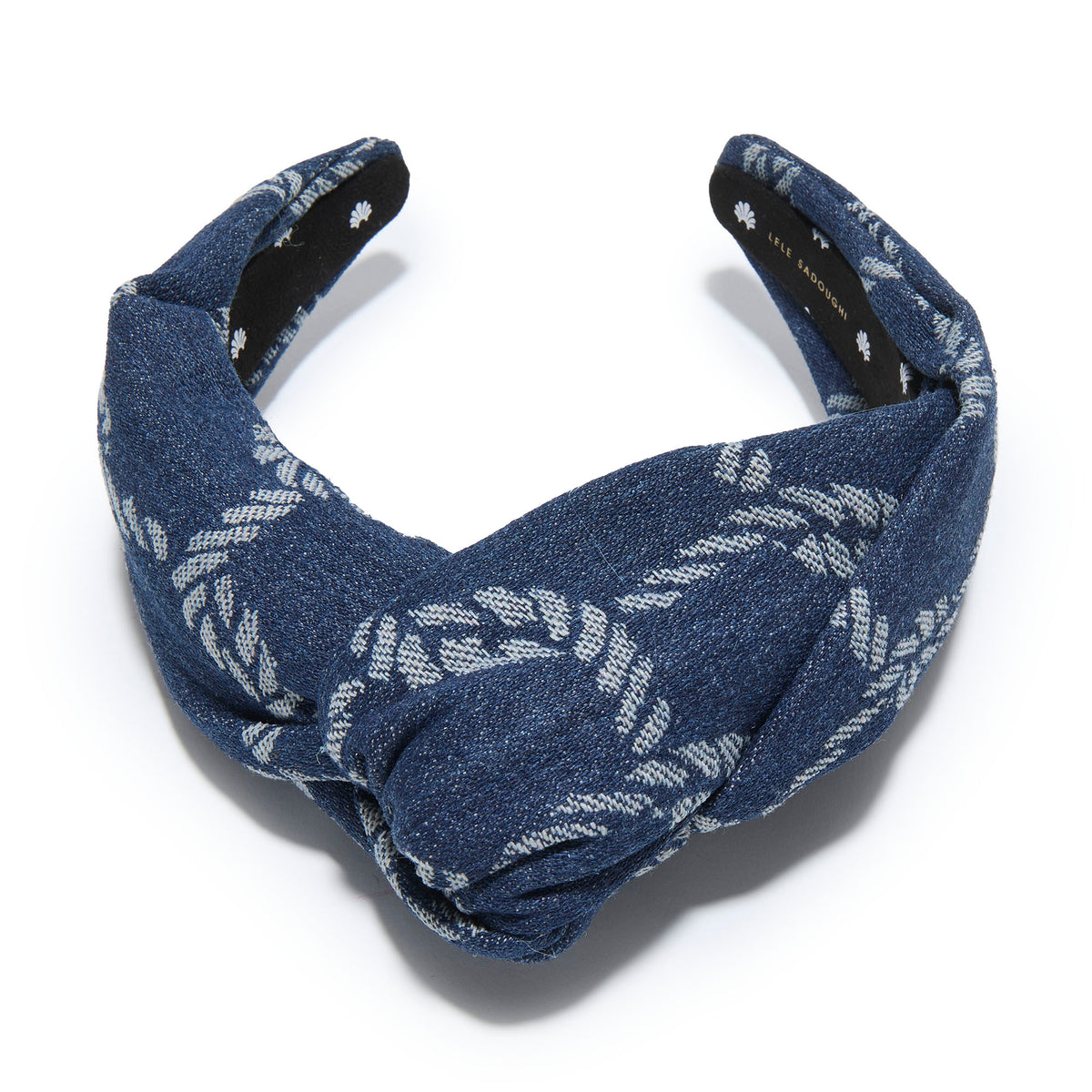 Lele Sadoughi HEADBANDS DARK WASH  GRETA NAUTICAL ROPE DENIM HEADBAND