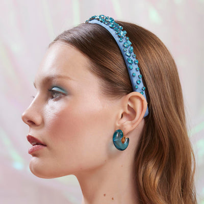 Lele Sadoughi HEADBANDS DECEMBER TURQUOISE GIGI JEWELED BIRTHSTONE HEADBAND