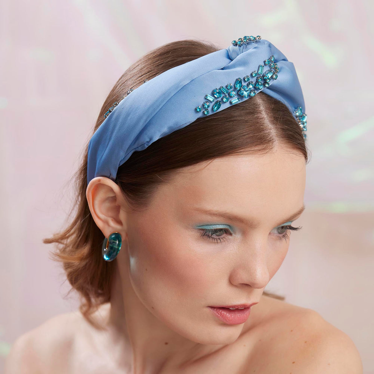 Lele Sadoughi HEADBANDS DECEMBER BLUE TOPAZ MARLENE JEWELED BIRTHSTONE HEADBAND