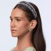 Lele Sadoughi HEADBANDS DENIM DOBBY CHER PEARL SPRINKLE HEADBAND