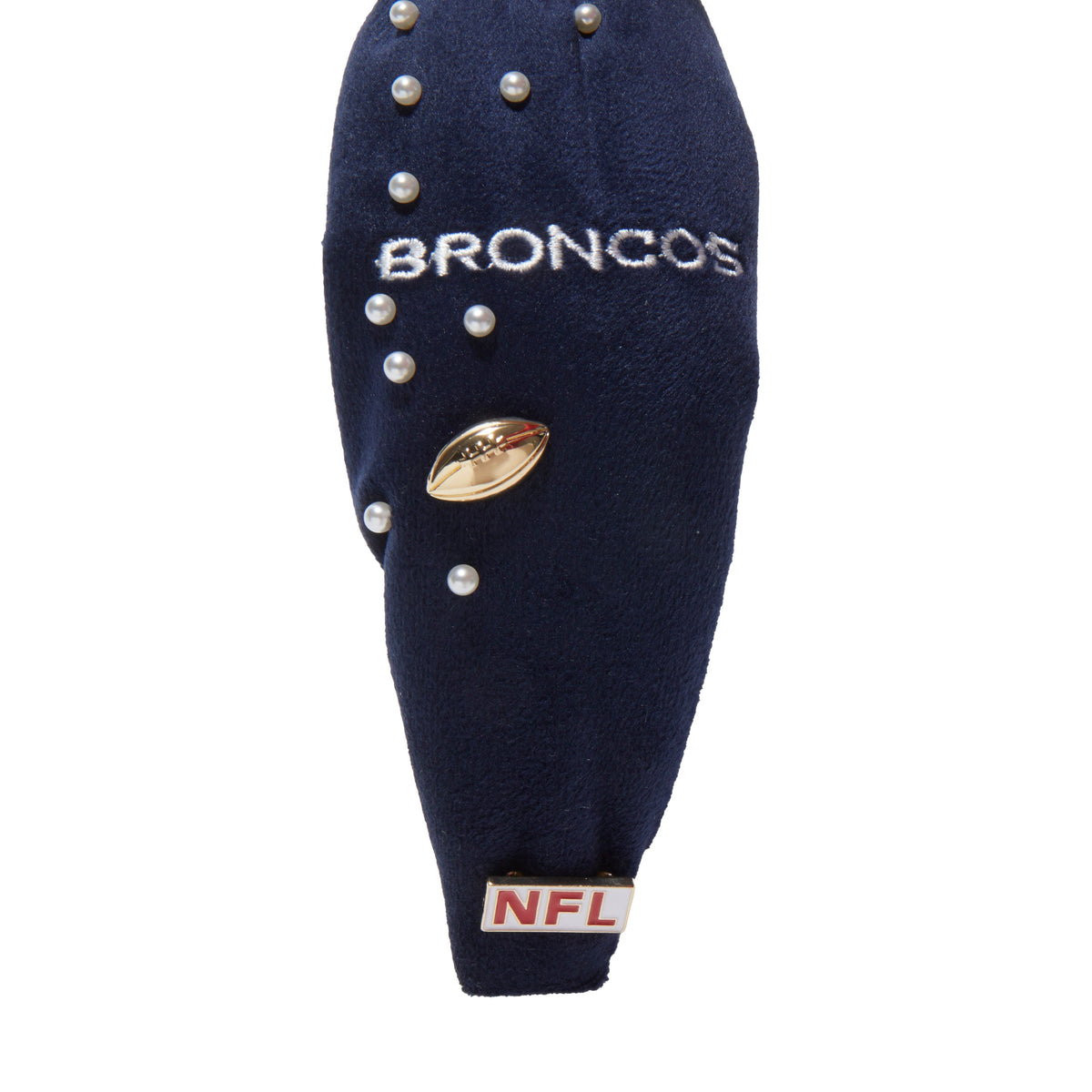 Lele Sadoughi HEADBANDS DENVER BRONCOS LELE X NFL NAVY EMBELLISHED KNOTTED HEADBAND