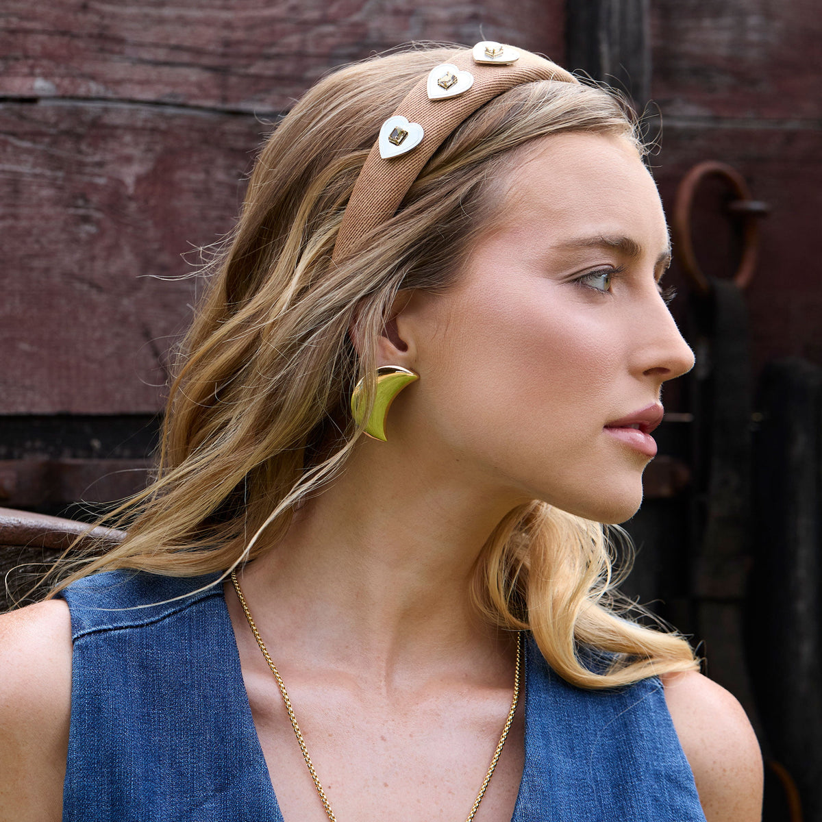 Lele Sadoughi HEADBANDS DESERT METAL ALICE SWEETHEART CONCHO HEADBAND