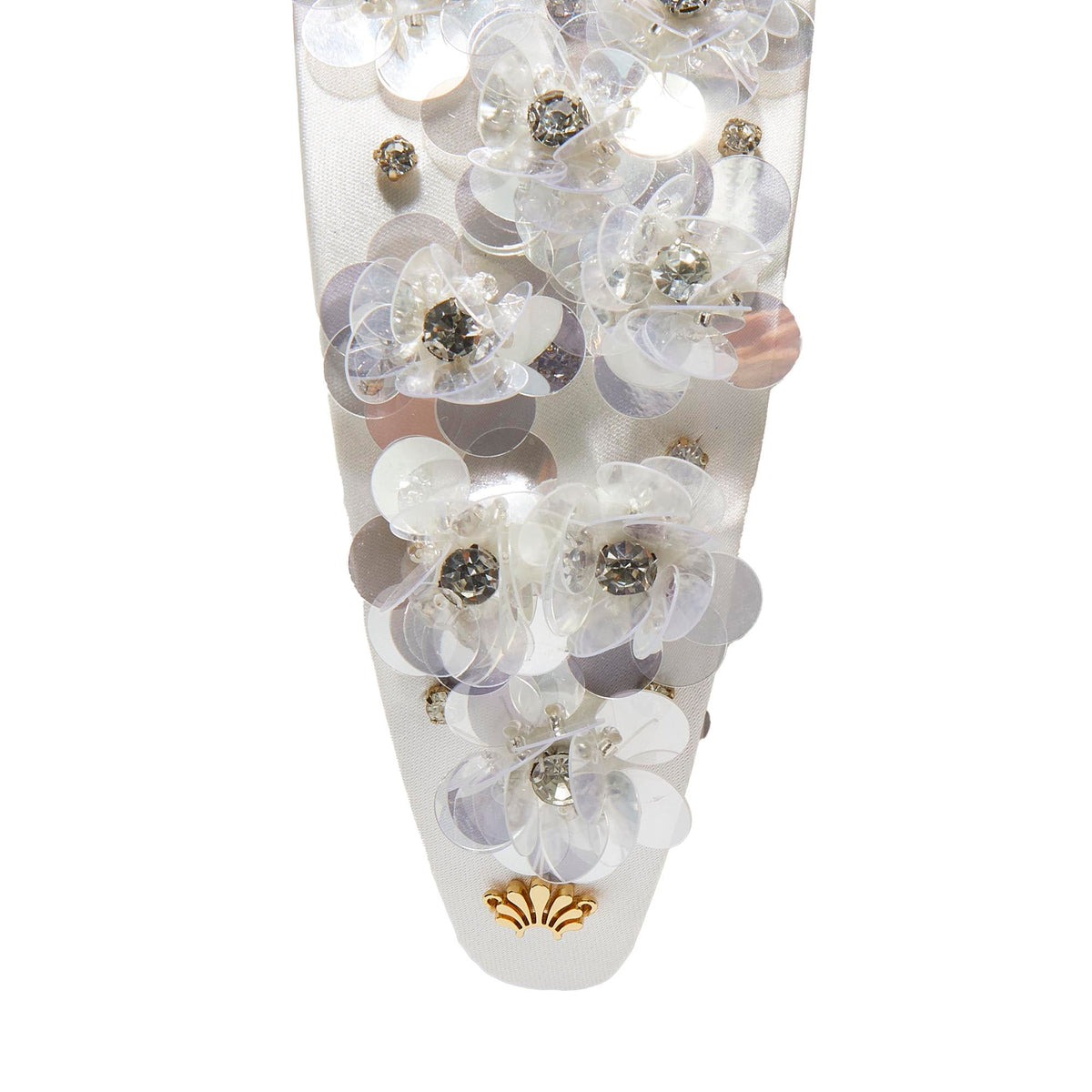 LELE SADOUGHI HEADBANDS DOVE WHITE BRIGITTE PAILLETTE FLORAL HEADBAND