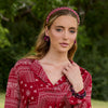 Lele Sadoughi HEADBANDS DUSTY ROSE CRYSTAL FAUX LEATHER STRAND HEADBAND