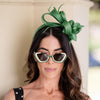 Lele Sadoughi HEADBANDS EMERALD HOLLY SINAMAY HEADBAND