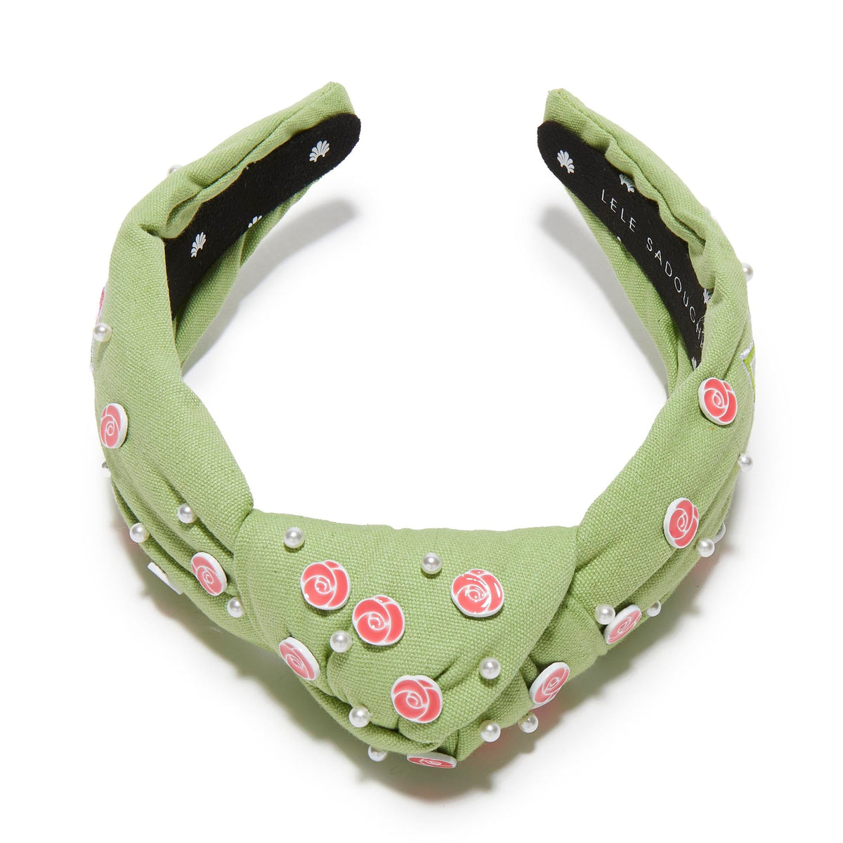 LELE SADOUGHI HEADBANDS ENERGIZING GREEN DELTA ZETA KNOTTED HEADBAND