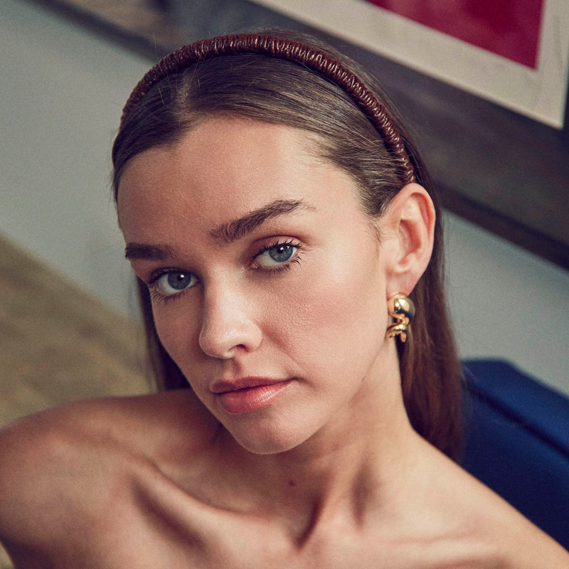 ESPRESSO JESSIE FAUX LEATHER HEADBAND