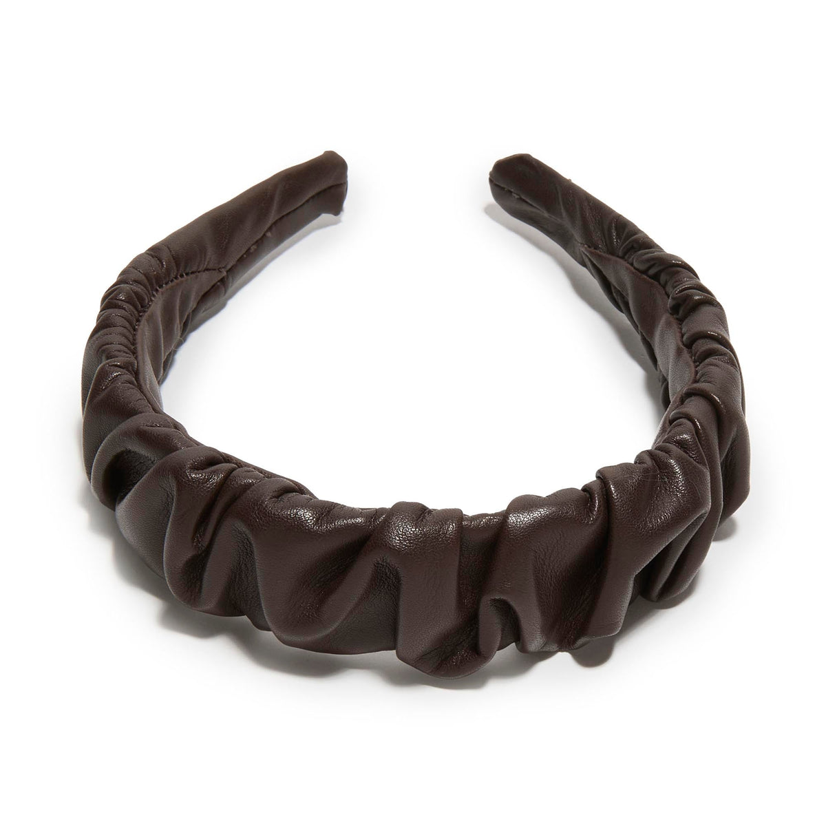 Lele Sadoughi HEADBANDS ESPRESSO KELLY LEATHER HEADBAND