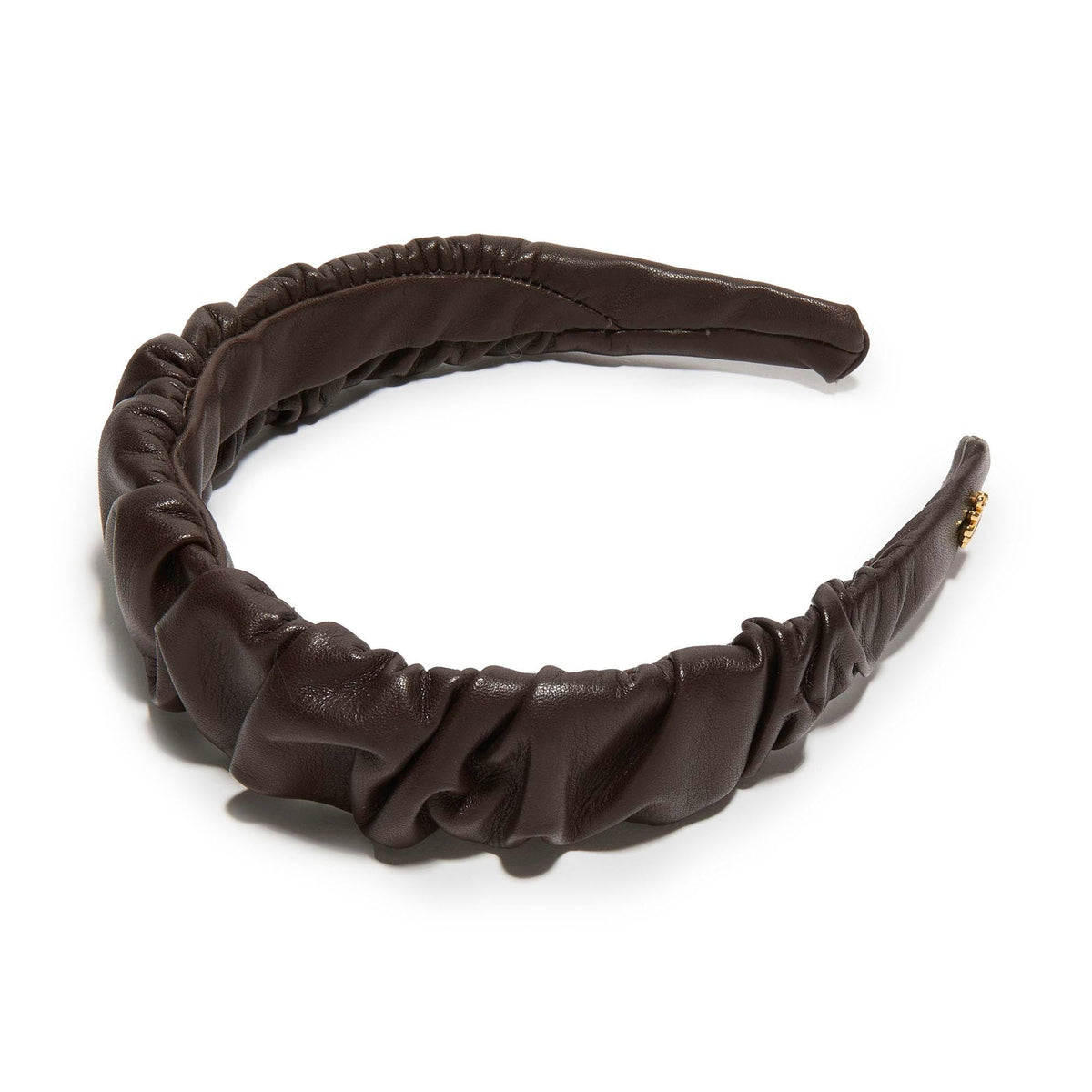 Lele Sadoughi HEADBANDS ESPRESSO KELLY LEATHER HEADBAND