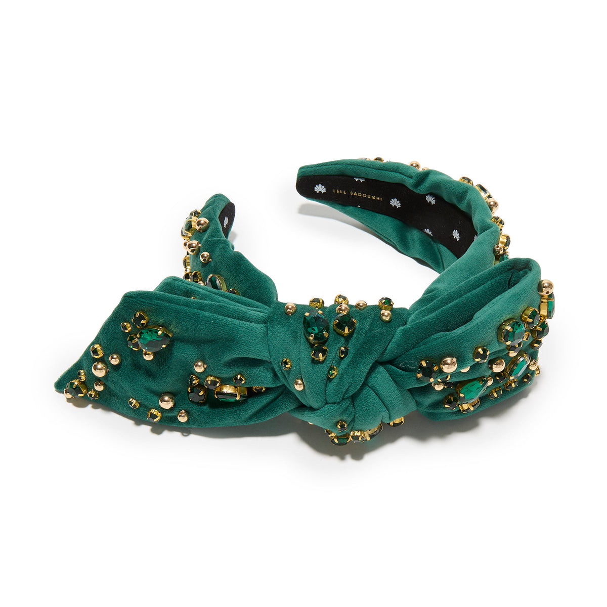Lele Sadoughi HEADBANDS EVERGREEN HOLLY CRYSTAL HEADBAND