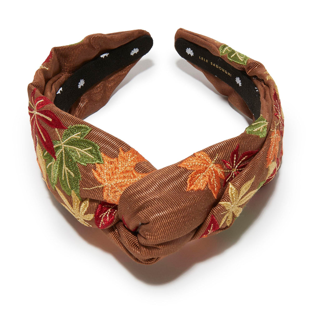 Lele Sadoughi HEADBANDS FALL FOLIAGE MARLENE FALLING LEAVES EMBROIDERED HEADBAND