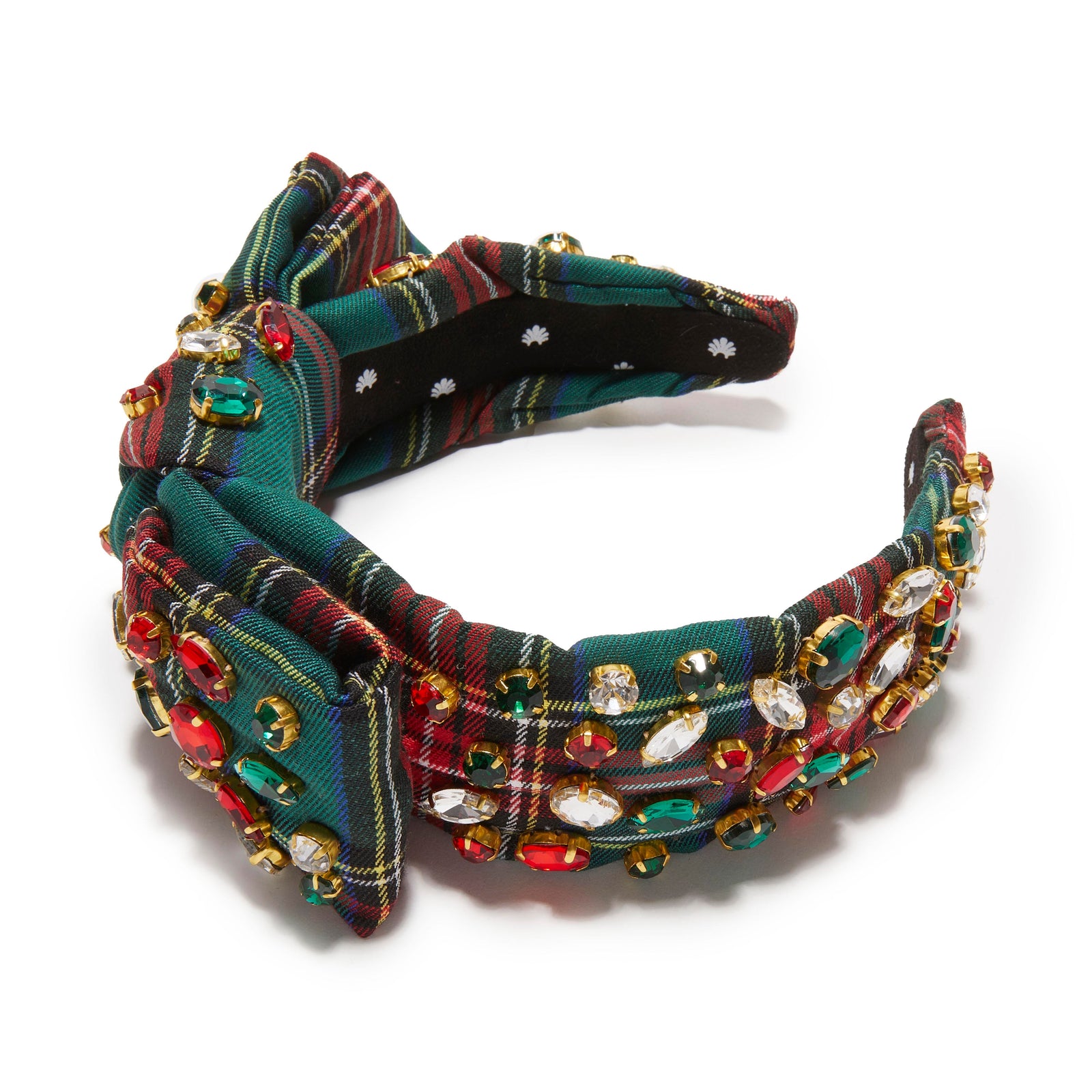 Lele Sadoughi HEADBANDS FESTIVE PLAID HOLLY GLITTERING CRYSTAL HEADBAND