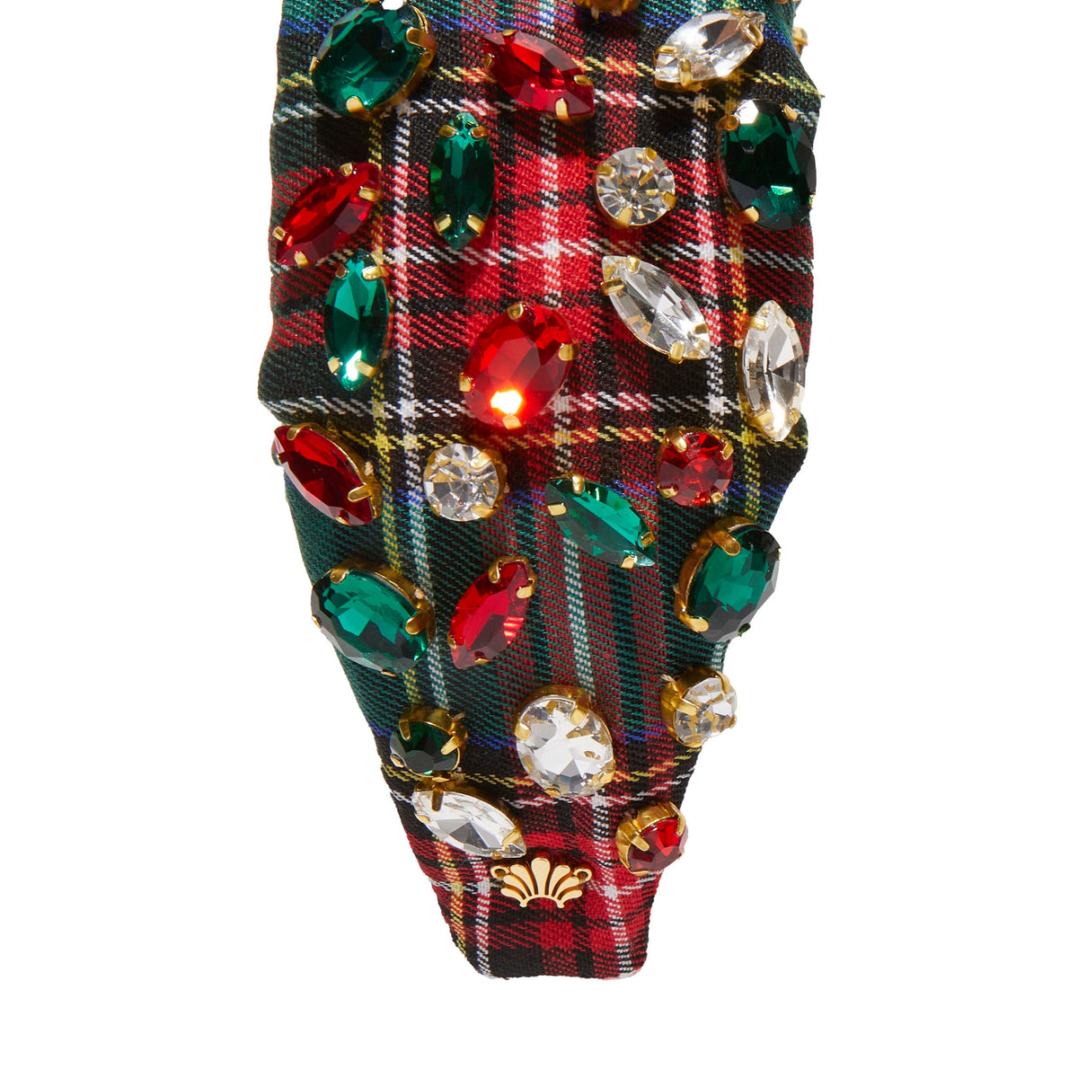 Lele Sadoughi HEADBANDS FESTIVE PLAID HOLLY GLITTERING CRYSTAL HEADBAND