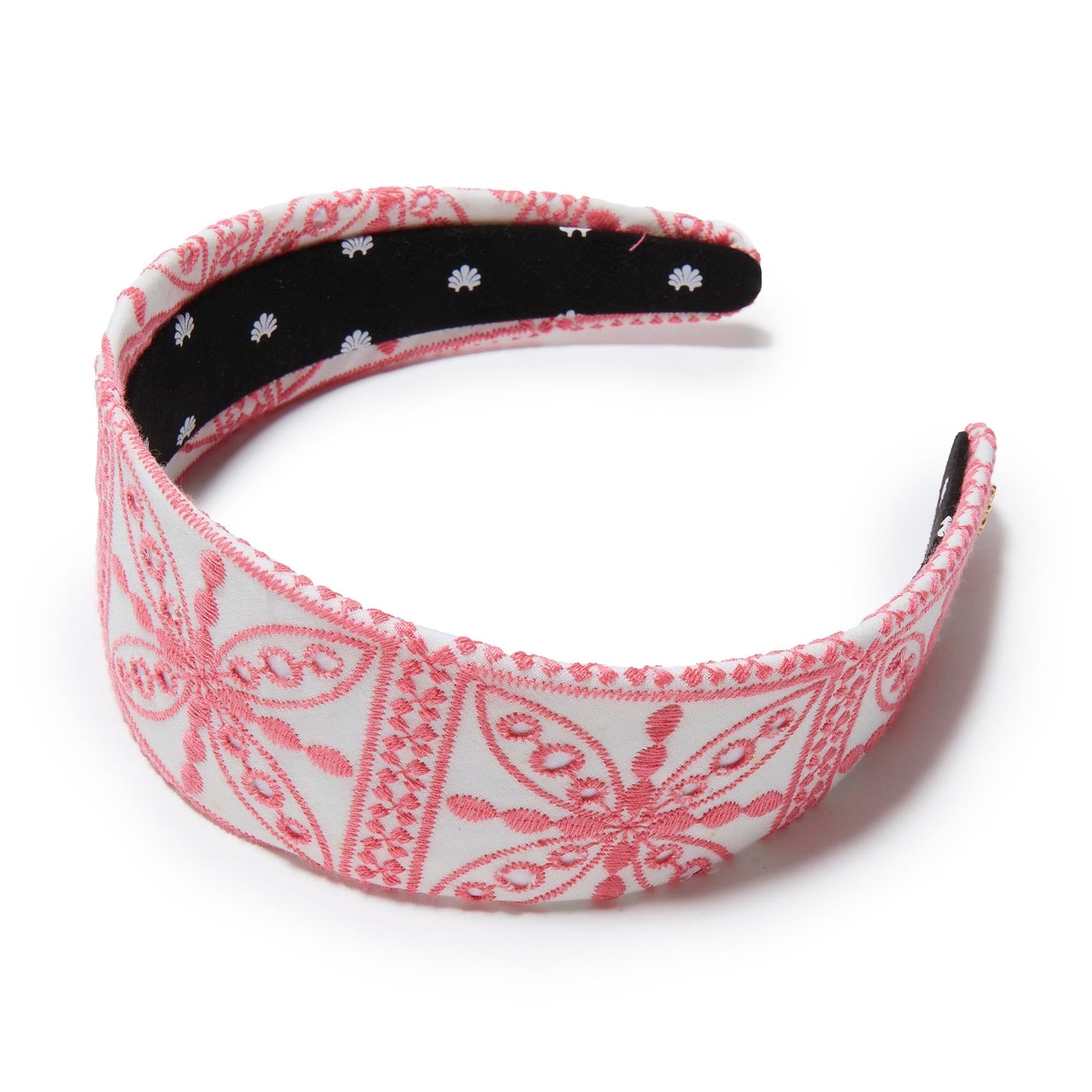 LELE SADOUGHI HEADBANDS FLAMINGO BRIGITTE FLORAL EYELET HEADBAND