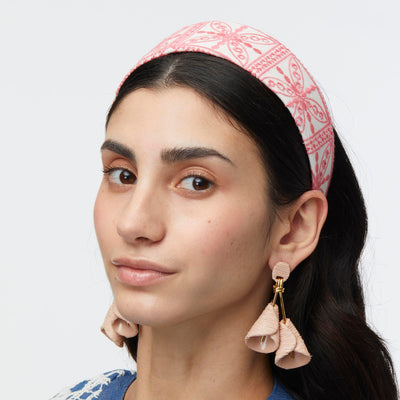 LELE SADOUGHI HEADBANDS FLAMINGO BRIGITTE FLORAL EYELET HEADBAND