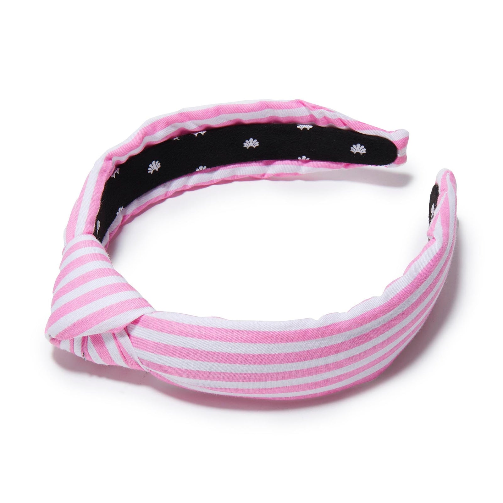 LELE SADOUGHI HEADBANDS FLAMINGO SLIM KNOTTED SEERSUCKER HEADBAND